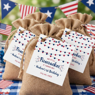 Little Firecracker 4th Of July 1st Birthday Favor Tags