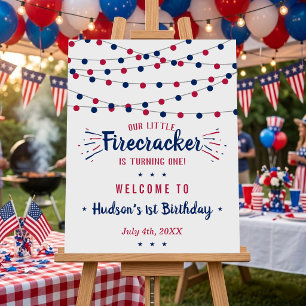 Little Firecracker 4th Of July 1st Birthday Foam Board