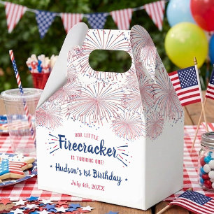 Little Firecracker 4th Of July 1st Birthday Party Favor Boxes