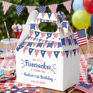 Little Firecracker 4th Of July 1st Birthday Party Favor Boxes