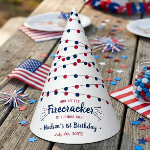 Little Firecracker 4th Of July 1st Birthday Party Hat