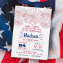 Little Firecracker 4th Of July 1st Birthday Party Invitation