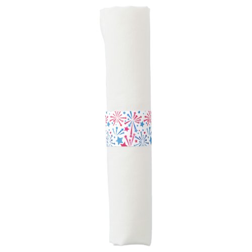Little Firecracker 4th of July 1st Birthday Party Napkin Bands