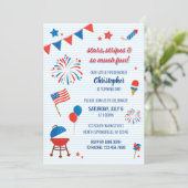 Little Firecracker 4th of July Birthday Invitation (Standing Front)