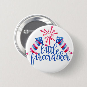 Little Firecracker 4th Of July Birthday Party  Button