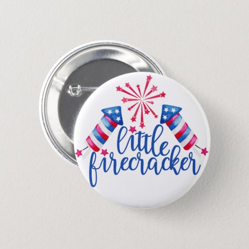 Little Firecracker 4th Of July Birthday Party Button