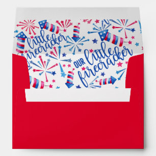 Little Firecracker 4th of July Birthday Party Envelope