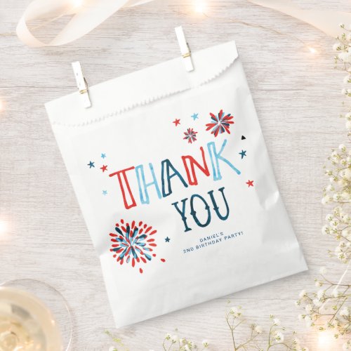 Little Firecracker 4th of July Birthday Party Favor Bag
