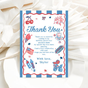 Little Firecracker 4th Of July Birthday Thank You Card