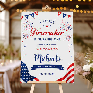 Little Firecracker 4th of July Birthday Welcome Foam Board