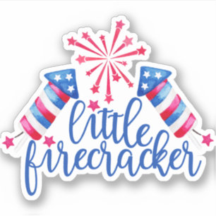 Little Firecracker 4th of July Red White & Blue Sticker