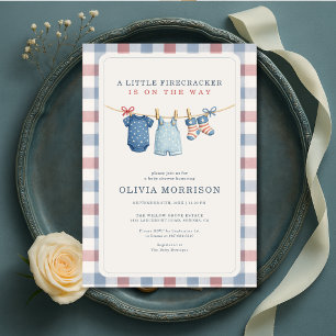 Little Firecracker 4th of July Summer Baby Shower Invitation
