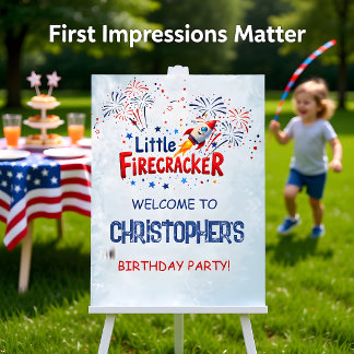 Little Firecracker 4th of July Welcome Foam Board