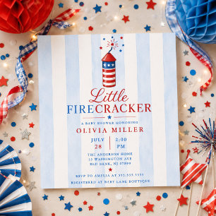 Little Firecracker Baby Shower Invitation