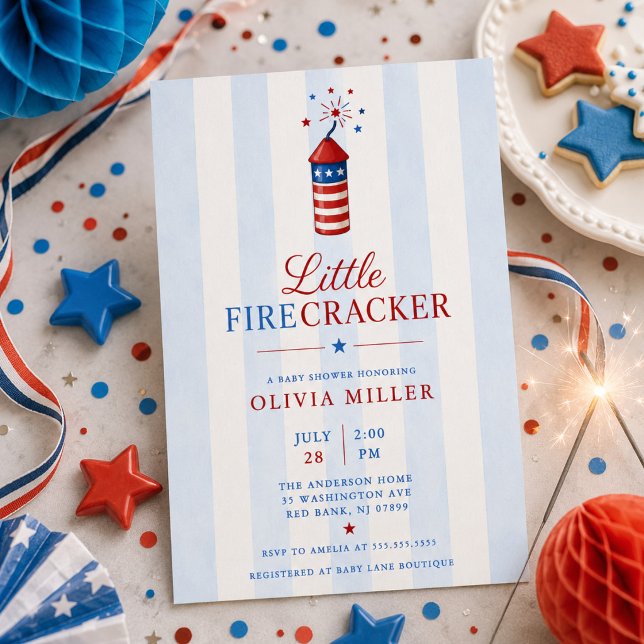 Little Firecracker Baby Shower Invitation (Creator Uploaded)