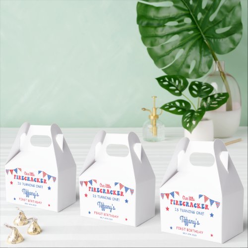 Little Firecracker Birthday Welcome Sign Favor Boxes