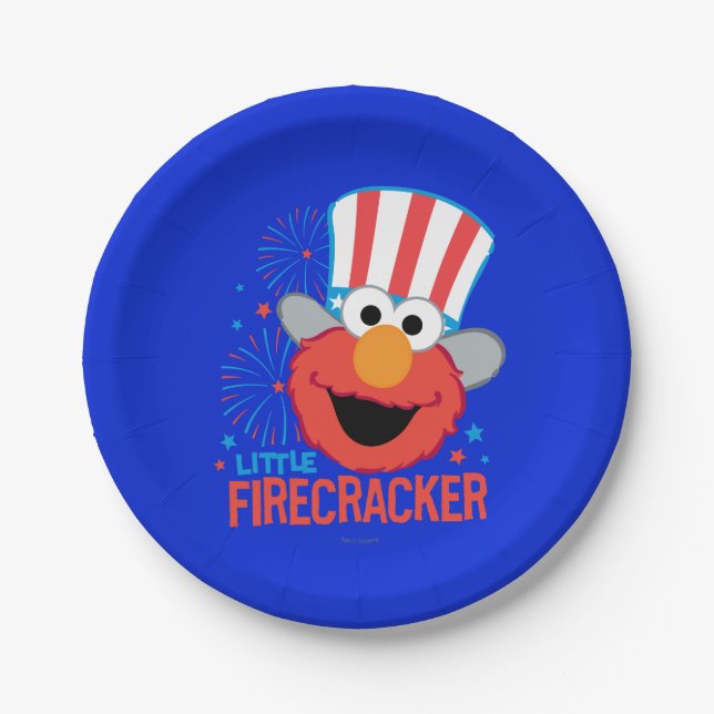 Little Firecracker Elmo Paper Plates (Front)