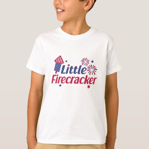 Little Firecracker Fireworks 4th Of July Funny  T_Shirt