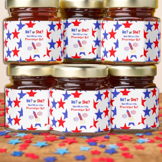 Little Firecracker Gender Reveal Honey Jar Favors (Creator Uploaded)