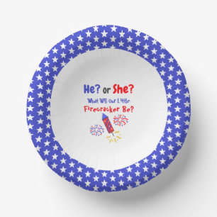 Little Firecracker Gender Reveal Paper Bowls