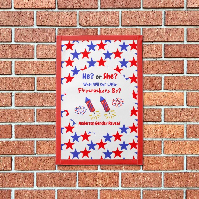 Little Firecracker Gender Reveal Pennant (Insitu 1)