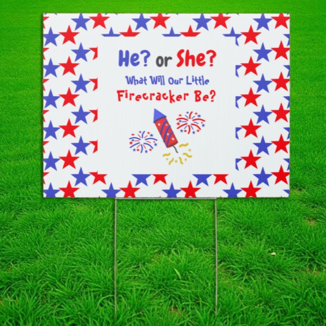 Little Firecracker Gender Reveal Sign (Creator Uploaded)
