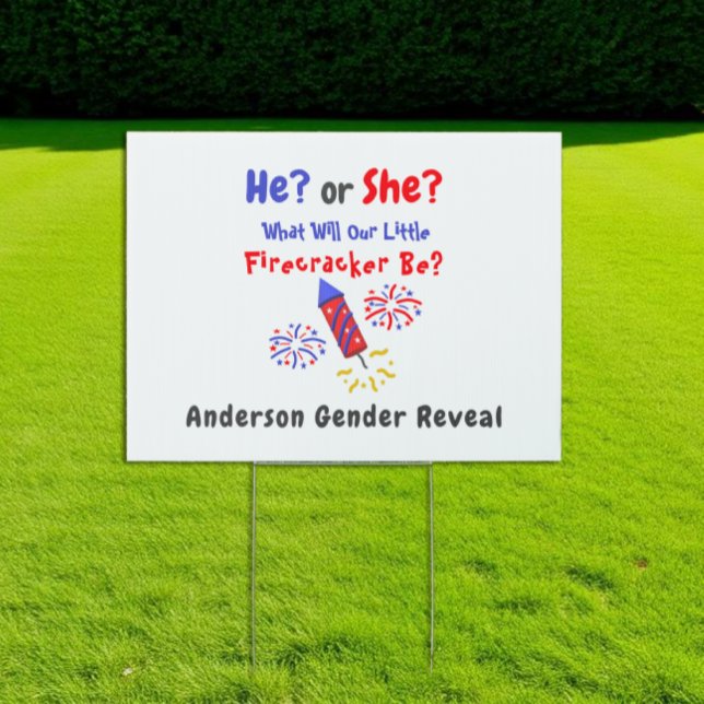 Little Firecracker Gender Reveal Sign (Creator Uploaded)