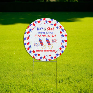 Little Firecracker Gender Reveal Sign
