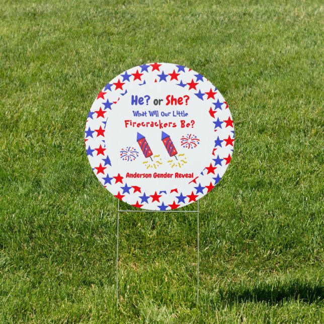 Little Firecracker Gender Reveal Sign (Insitu)