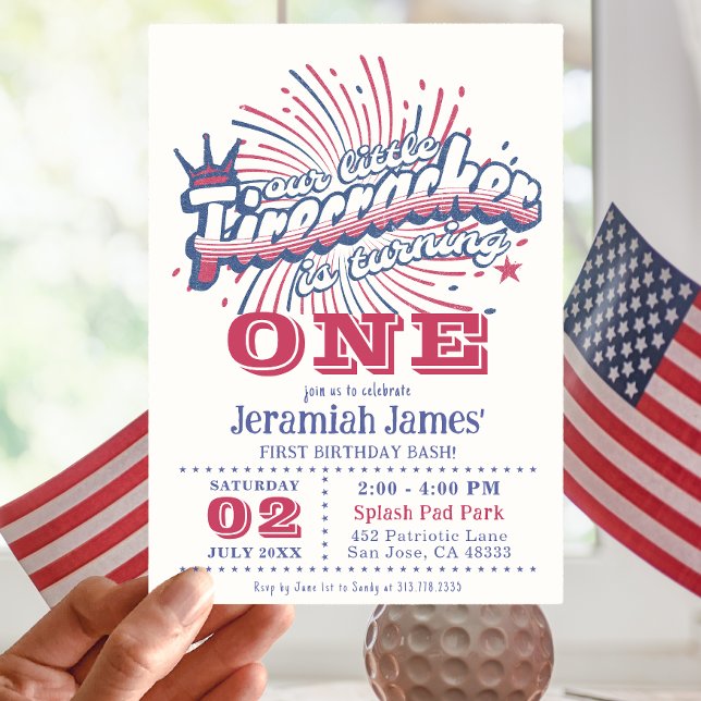 Little Firecracker is One Fourth of July Birthday Invitation (Creator Uploaded)