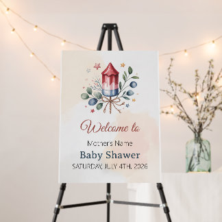 Little Firecracker Patriotic July 4th Baby Shower Foam Board