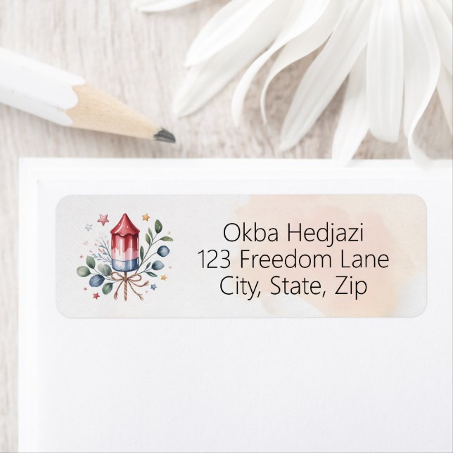 Little Firecracker Patriotic July 4th Baby Shower Label (Insitu)