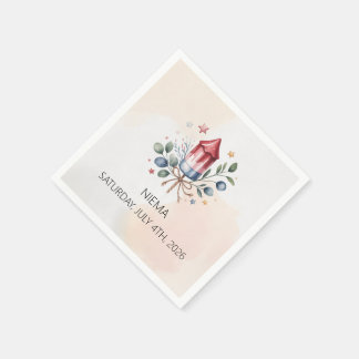 Little Firecracker Patriotic July 4th Baby Shower Napkins