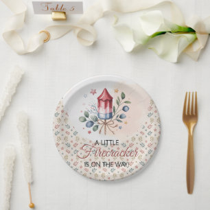 Little Firecracker Patriotic July 4th Baby Shower Paper Plates