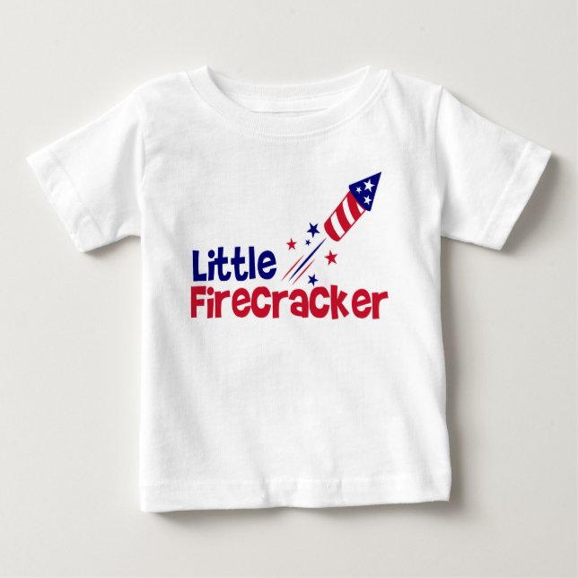 Little Firecracker: Sparking Independence Day Joy Baby T-Shirt (Front)
