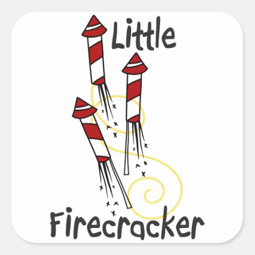 Little Firecracker Square Sticker