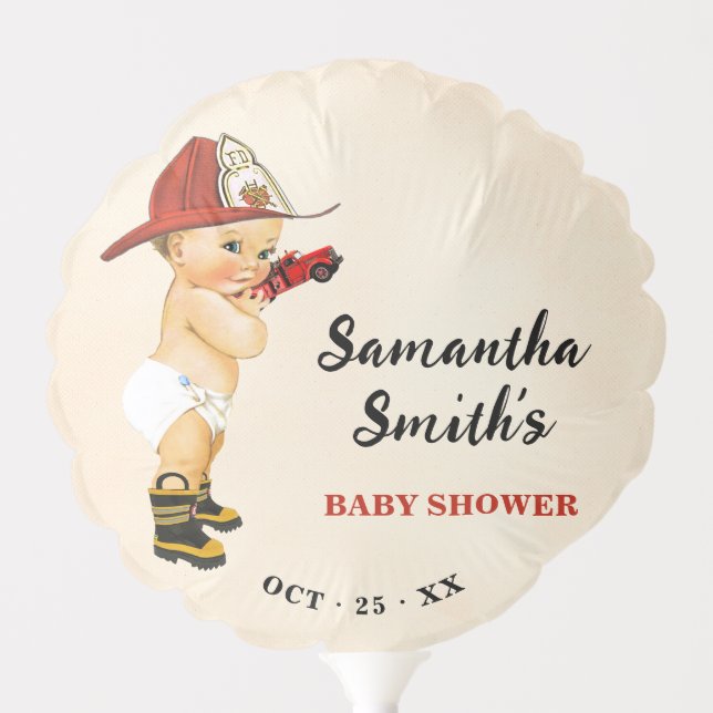 Little Firefighter Baby Shower Balloon (Front)