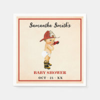 Little Firefighter Baby Shower Party Decor Napkins