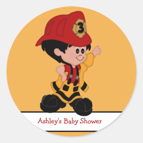 Little Firefighter Baby Shower Stickers