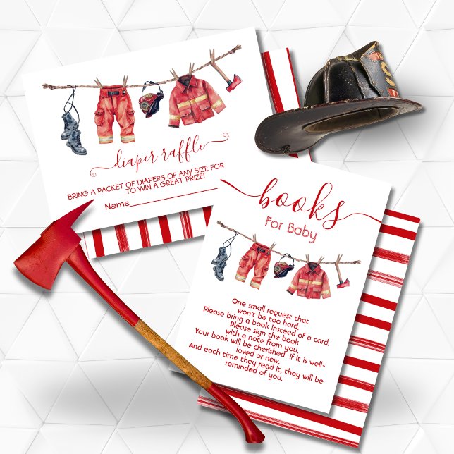 Little firefighter clothesline Books for baby Invitation (Creator Uploaded)