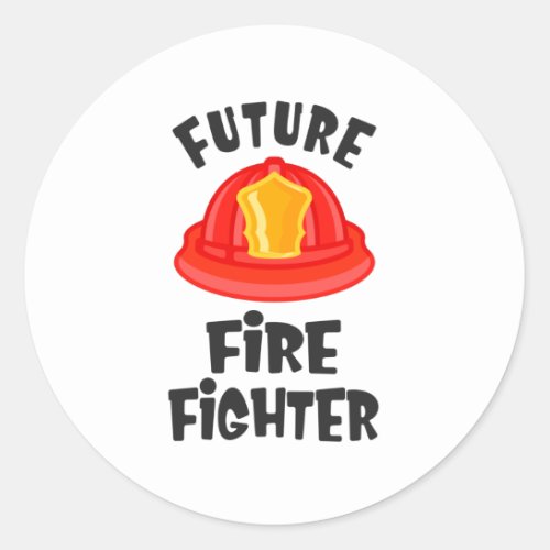 Little Firefighter Kids Fire Brigade Boys Classic Round Sticker