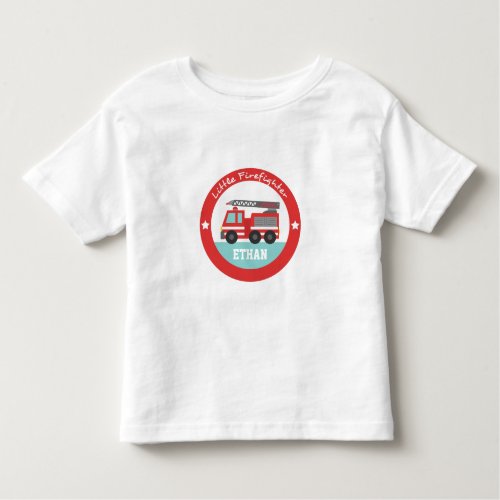 Little Firefighter Red Fire Truck For Boys Toddler T_shirt