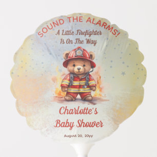 Little Firefighter Teddy Bear Baby Shower  Balloon
