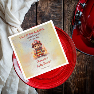 Little Firefighter Teddy Bear Baby Shower  Napkins