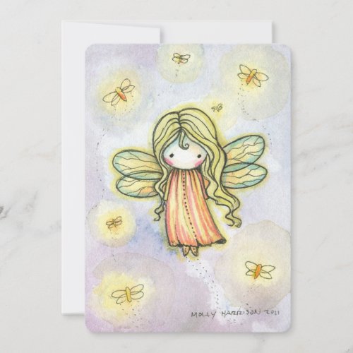 Little Firefly Fairy Girls Birthday Party Invite