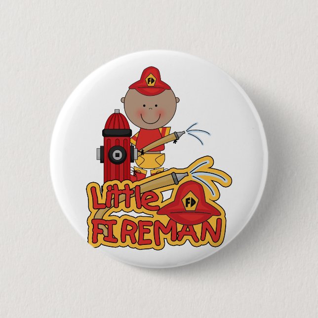 Little Fireman African American T-shirts and Gifts Pinback Button (Front)