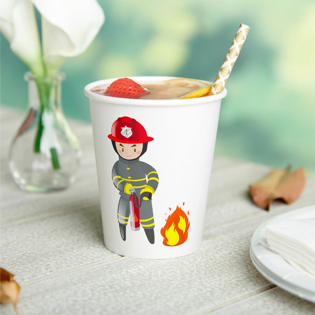 Little Fireman Hero Putting Out Fire Paper Cups (Creator Uploaded)