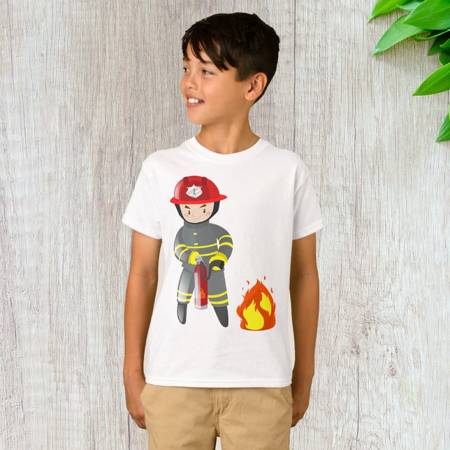 Little Fireman Hero Putting Out Fire T-Shirt (Creator Uploaded)