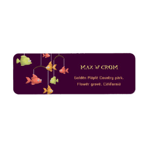 Little Fish Crimson Red Baby Return Address Label