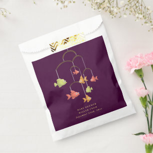 Little Fish Crimson Red Baby Shower Favor Bag